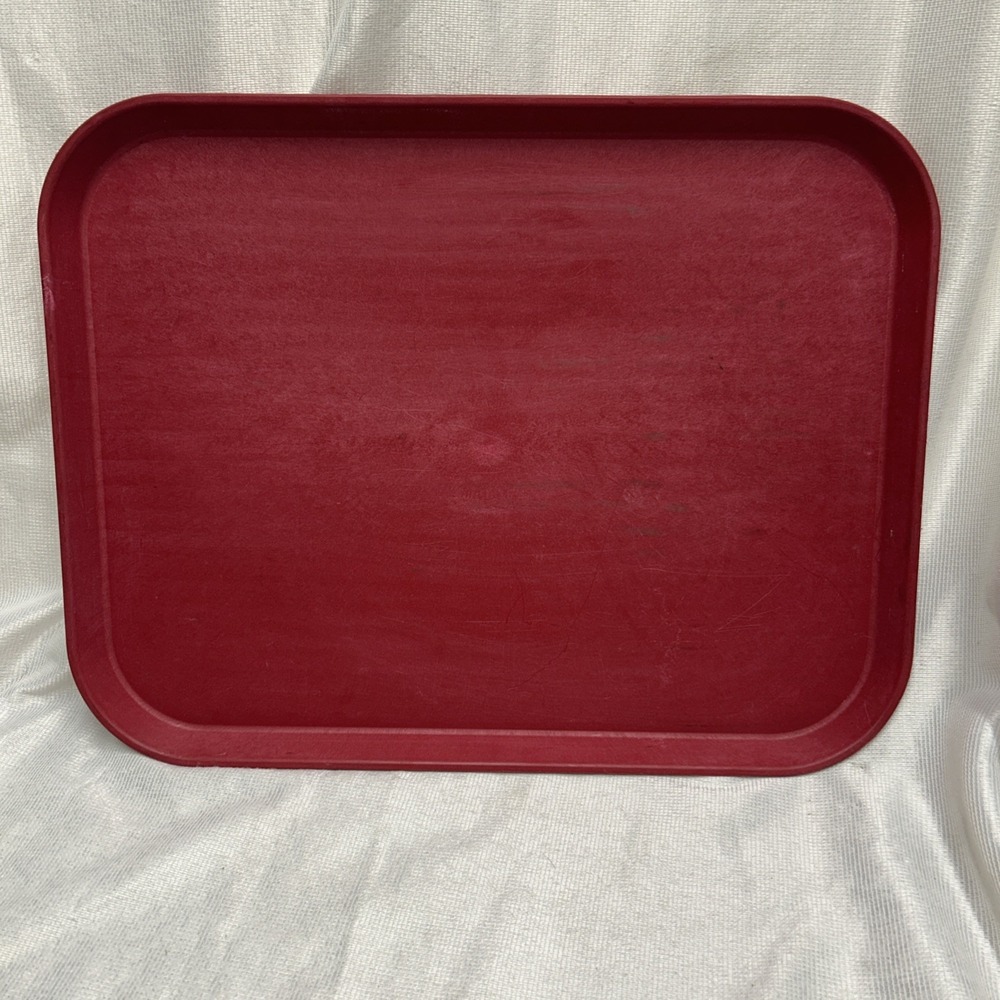 Vintage Cafeteria Fast Food Tray Red Rubbermaid Melamine Plastic